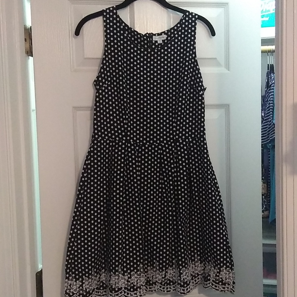 Charming Charlies Black Polka Dot Dress